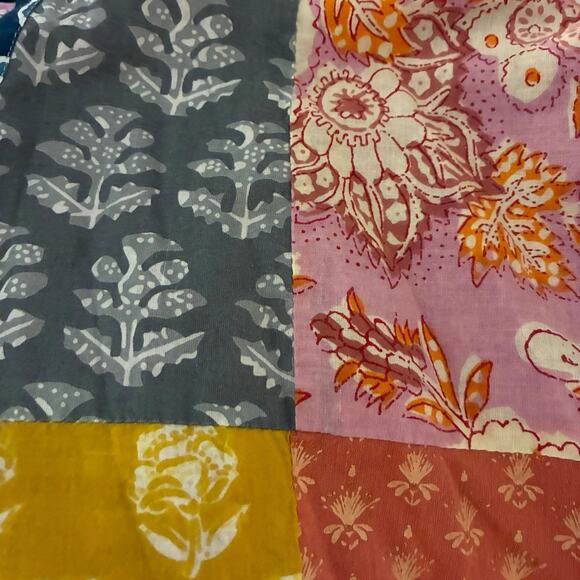 Patchwork Floral Boho Cotton Tie Robe w/Pockets Made In India Small/Medium - Picture 8 of 10